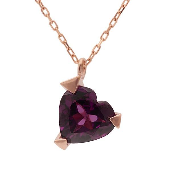 P+10％中 ロードライトガーネット ハート ペンダント トリア チェーン付 誕生石 1月 PT90...