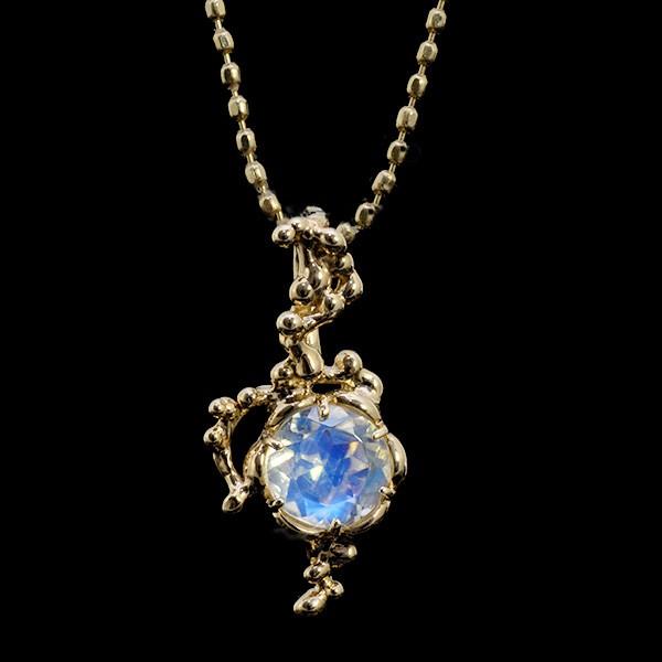 ラブラドライト　ロイヤルブルームーンストーン ペンダントトップ ミカエル PT900 K18 K10...