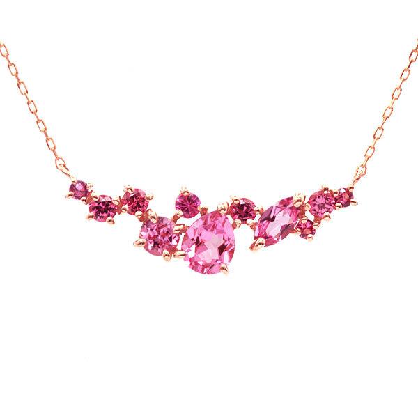 ネックレス ピンクスピネル カットルース ペンダント 薔薇のエッセンス　 PT900 K18 K10...