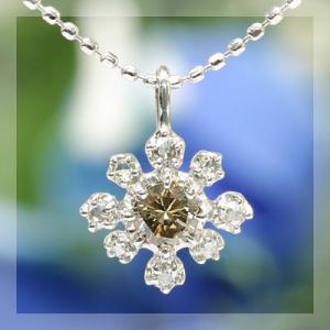 グレード付 ブラウンダイヤモンド ローズカットダイヤモンド ペンダントトップ PT900 K18 K...