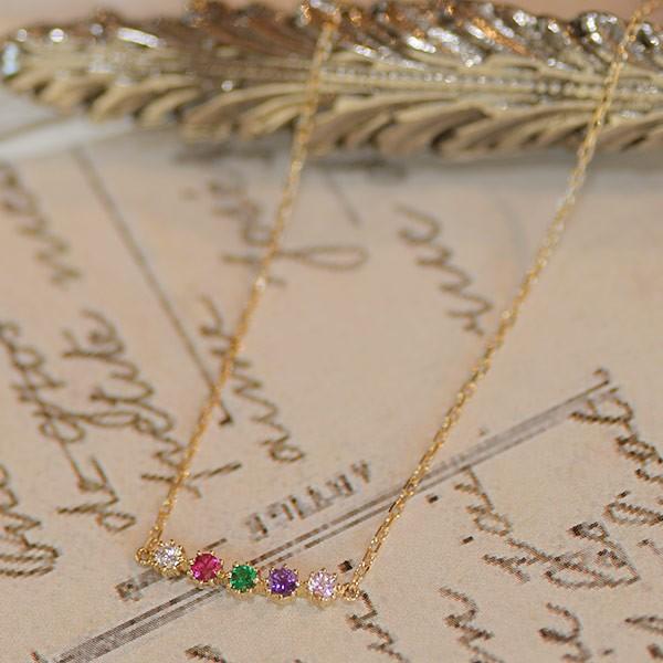 ドリーム マルチカラーネックレス  PT900 K18 K10対応