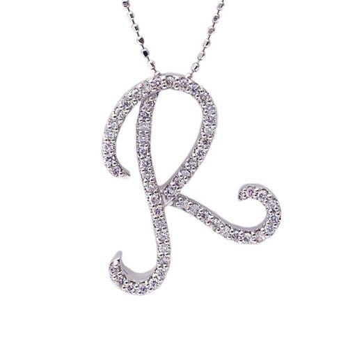 ダイヤモンドイニシャルペンダントトップ Ｒ” 誕生石 4月 PT900 K18 K10対応