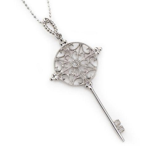 アラベスク 鍵ローズカットダイヤモンド ペンダントトップ 誕生石 4月  PT900 K18 K10...