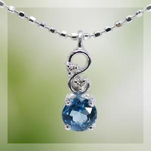 ロンドンブルートパーズ ヴィーナスライン”ペンダントトップ 誕生石 11月 PT900 K18 K1...