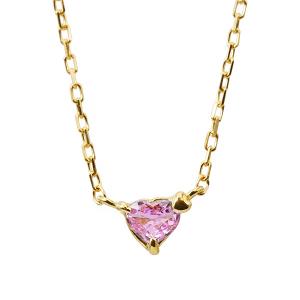 クーポン登場中 あすつく K18YG ソーティング付き パパラチアサファイア ハートペンダント ネックレス 誕生石9月 cp2