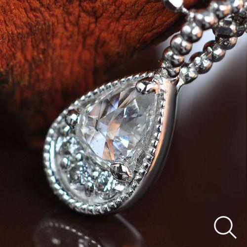 ポイント10％中 ローズカットダイヤモンド ブリリアントカットダイヤモン ペンダントトップ 朝露 P...