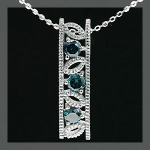 ブルートリートダイヤモンド ミル打ちアンティークデザインペンダントトップ チェーン無し PT900 ...