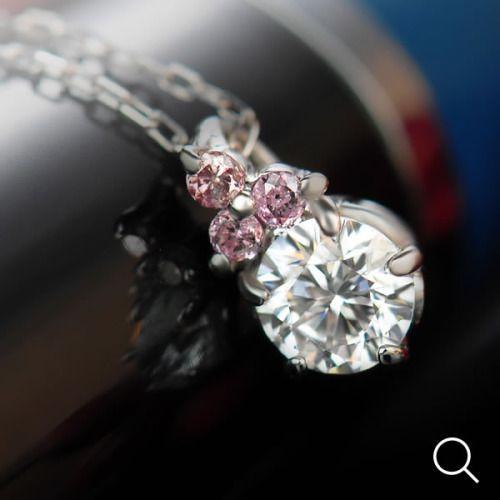 鑑定カード付き  ピンクダイヤ グレードダイヤペンダント40cm角小豆チェーン付  PT900 K1...