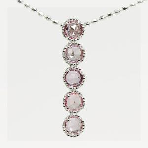 P+10％中 ローズカットピンクサファイアアンティークデザインペンダントトップ 誕生石 9月 春色ピ...