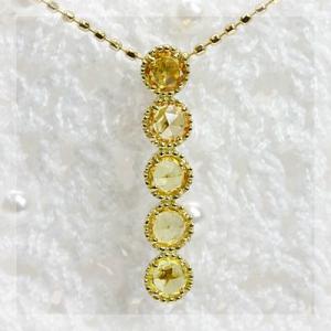 P+10％中 ローズカットイエローサファイアアンティークデザインペンダントトップ 誕生石 9月 PT...