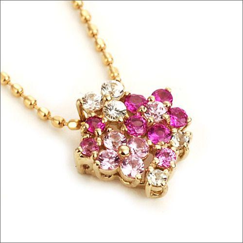 P+10％中 フロレアーレ サクラ草ピンクトーンペンダントトップ チェーン別 PT900 K18 K...