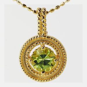 ペリドット アンティークサークル ペンダントトップ チェーン無し PT900 K18 K10対応