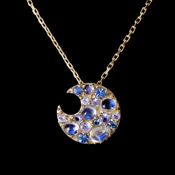 ラブラドライト ブルーサファイア タンザナイト ペンダントトップ ムーン 誕生石 9月 12月 PT...