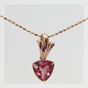 大人フェミニンピンクトルマリントリリアントペンダント トップ 誕生石 10月 春色ピンク PT900...