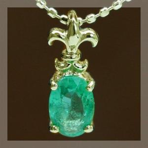 ザンビア産 エメラルド リリーデコール ペンダントトップ チェーン無し PT900 K18 K10対...