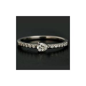 シェルタ ペアシェイプ ダイヤモンドリング 誕生石 4月 PT900 K18 K10対応