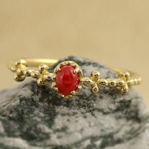 宝石珊瑚のSANSUI 桃珊瑚 本ボケ珊瑚 リング （無染色）（さんご