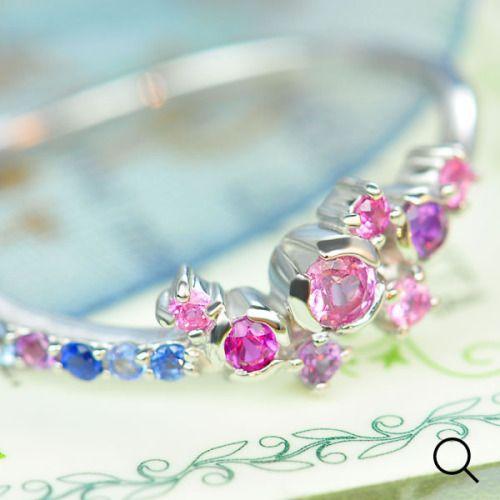 P+10％中 トワイライト マルチカラーサファイアリング PT900 K18 K10対応  誕生石 ...