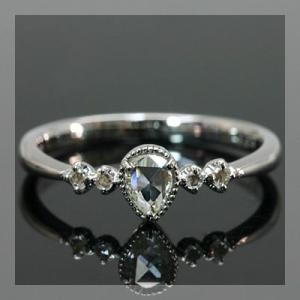 ポイント10％中 Neo Classical ローズカットダイヤモンド ペアシェイプ ダイヤモンド ...