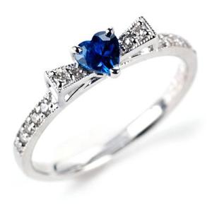 P+10％中 王道リボン ブルーサファイア ダイヤ  PT900 K18 K10対応 誕生石 4月 ...