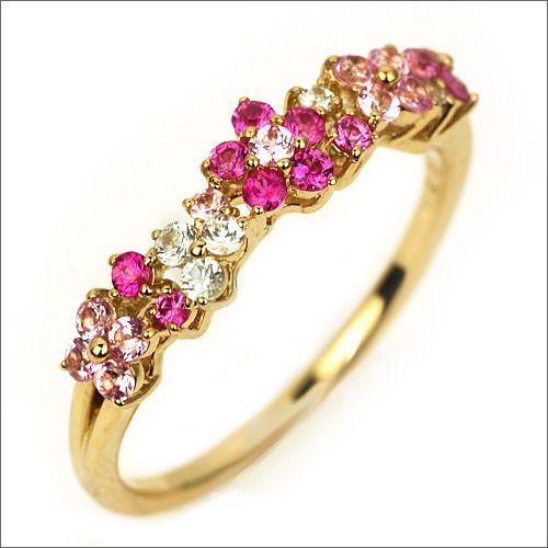 フロレアーレ サクラ草ピンクトーンリング  PT900 K18 K10対応  春色ピンク