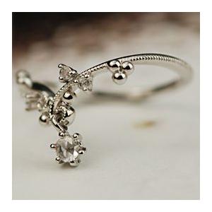 ピンキーリング　ダイヤモンド　Pt900 詰込福袋開催中 ローズカット ダイヤモンド ピンキーリング ゆらめく雫