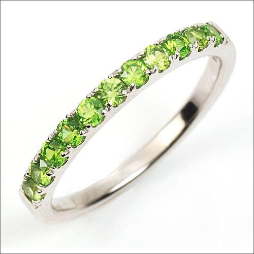 スペシャリー デマントイドガーネット　ストレートリング PT900 K18 K10対応 誕生石 1月