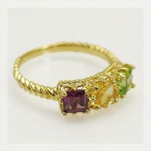 P+10％中 ロードライトガーネット シトリン ペリドット オープンワークリング 誕生石 1月 8月...