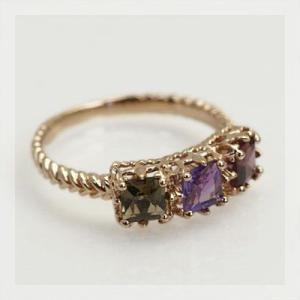 スモーキークォーツ アメシスト ロードライトガーネット オープンワークリング 誕生石 1月 2月 P...