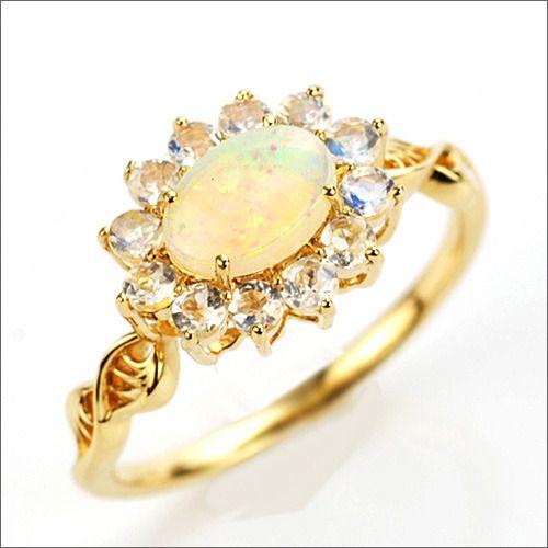 コロリズモ Colorismoオパール ラブラドライト リング PT900 K18 K10対応