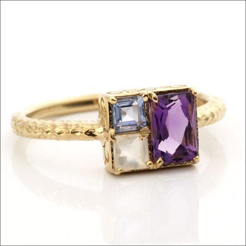 メイクパレット リング アメシスト タンザナイト ムーンストーン  PT900 K18 K10対応 ...