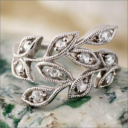 P+10％中 レーシー・リーフ Lacey Leaf ローズカットダイヤモンド リング PT900 ...