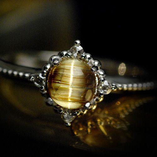 P+10％中 ヴィクトリア Victoria ルチルクオーツ ローズカットダイヤ リング  PT90...