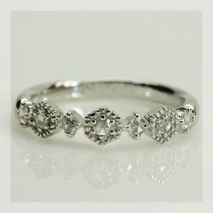 P+10％中 ローズカットダイヤモンド ヘキサゴン リング 誕生石 4月 PT900 K18 K10...