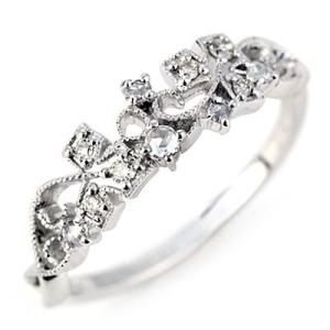 ポイント10％中 ローズカットダイヤモンド ダイヤモンドリング ツタのアラベスク PT900 K18...