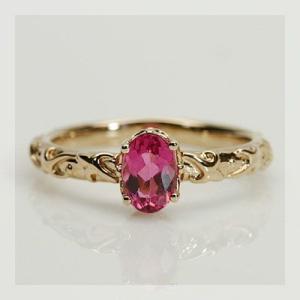 ブリエピエール ルベライト セッティング リング PT900 K18 K10対応 春色ピンク