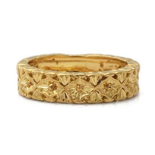 フィレンツェ彫り メタル リング ミモザ PT900 K18 K10対応