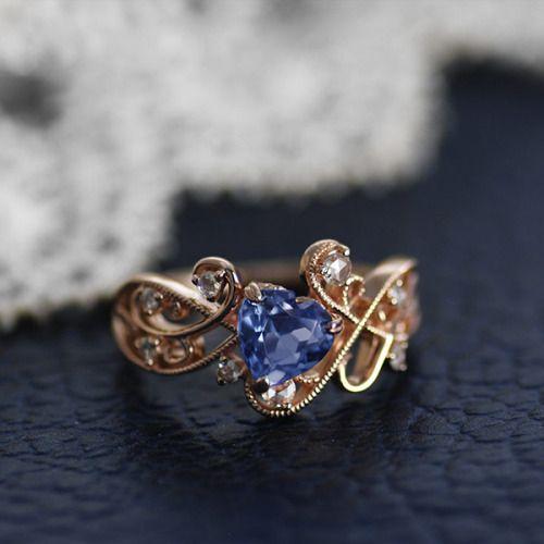 タンザナイト ローズカットダイヤリング ヒロインの輝き PT900 K18 K10対応