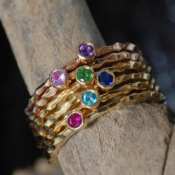 特典付 カラーストーン9種類から選べる　オッチ　リング  PT900 K18 K10対応