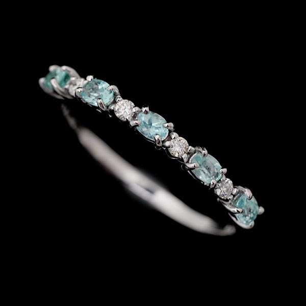 パライバトルマリン ダイヤモンドリング レイク PT900 K18 K10対応 誕生石 4月 10月