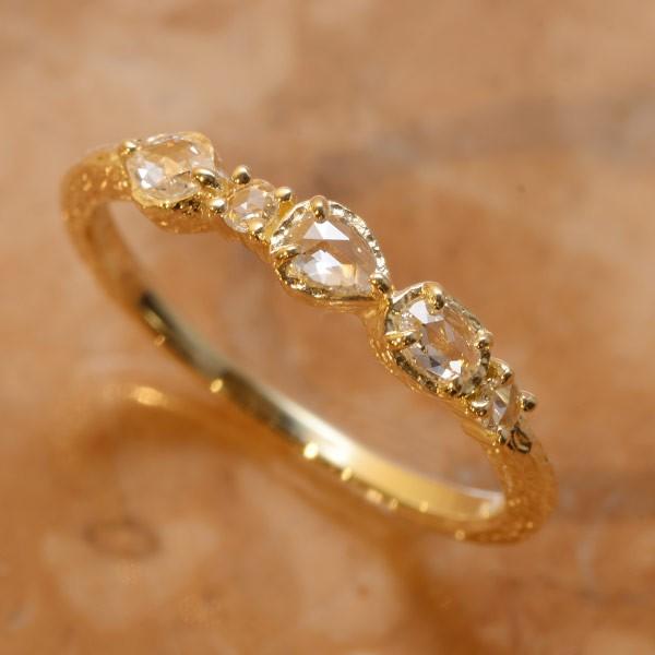 限定再販 ファンシーローズカットダイヤモンド リング Cinq サンク  誕生石 4月 PT900 ...