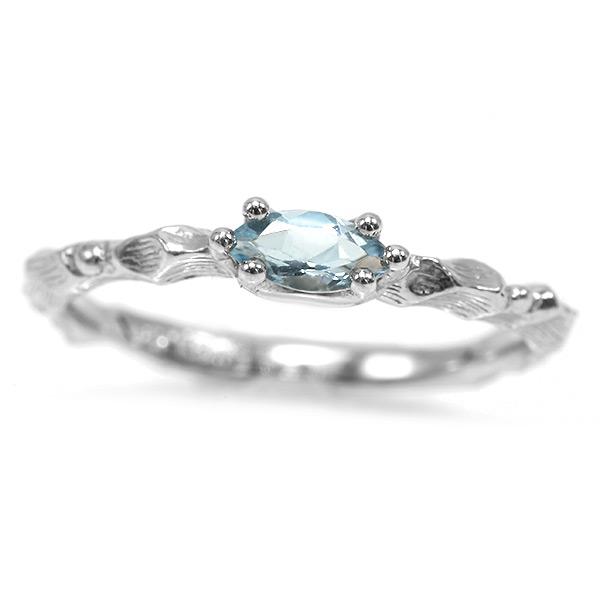 アクアマリン マーキス リング カラーレディス マルケーゼ  PT900 K18 K10対応  誕生...