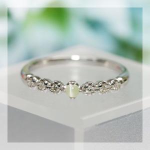キャッツアイ リング 指輪 大粒 4.34ct Pt900 クリソベリル