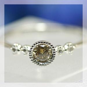 ポイント10％中 グレード付ブラウンダイヤモンド ローズカットダイヤモンド リング PT900 K1...