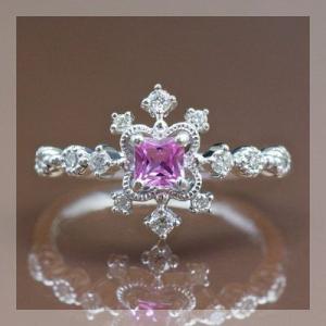 P+10％中 ピンクサファイア ダイヤモンドリング デコーレ 誕生石 4月 9月 K18 K10対応...