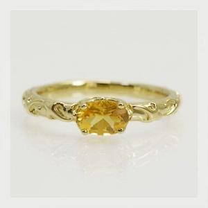 P+10％中 シトリン ティアラ セッティング リング PT900 K18 K10対応 誕生石 11...