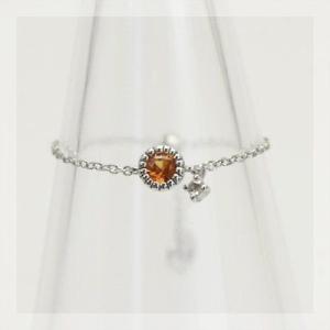 P+10％中 レディース   アリア オレンジサファイア 誕生石チェーンリング  9月