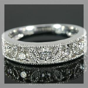 ポイント10％中 ベーネブリリアント ブリリアントカットダイヤモンド ミル打ちアンティークデザインリ...