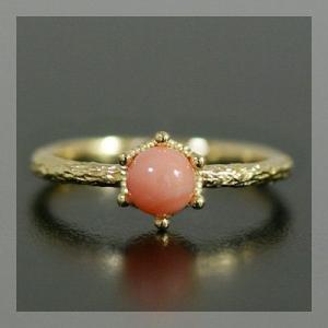 ジョイ”サンゴリング 誕生石 3月  PT900 K18 K10対応