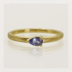 タンザナイト ペアシェイプ リング 誕生石 12月 PT900 K18 K10対応